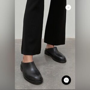 St. Agni Black Leather Mules